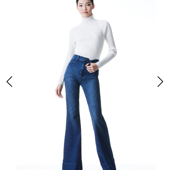 Alice n Olivia NWT YOUR BEAUTIFUL HIGH WAIST FLARE LEG BADAZZ JEANS size… - Picture 1 of 9